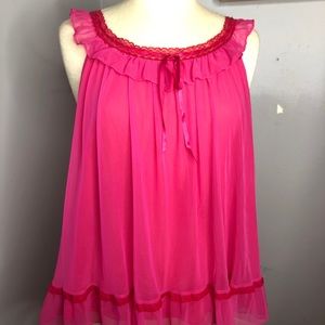 VINTAGE VICTORIAS SECRET BABY DOLL LINGERIE CAMISOLE TOP Sexy Little Things Sz L